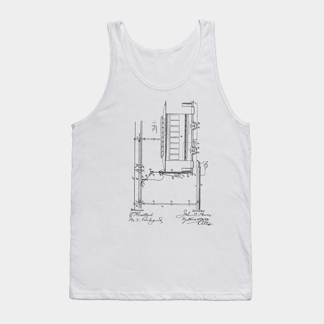 Electric Railway System Vintage Patent Hand Drawing Tank Top by TheYoungDesigns